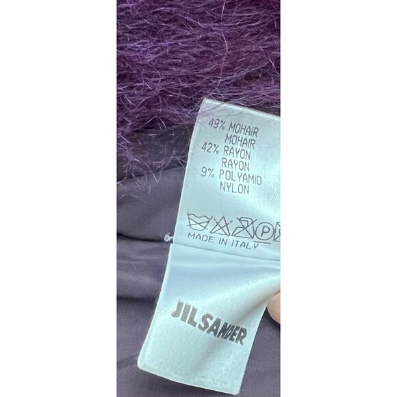 Jil Sander Purple Mohair Wool Blend Long Coat Button Front Size DE 38/ US 8 - Picture 9 of 10